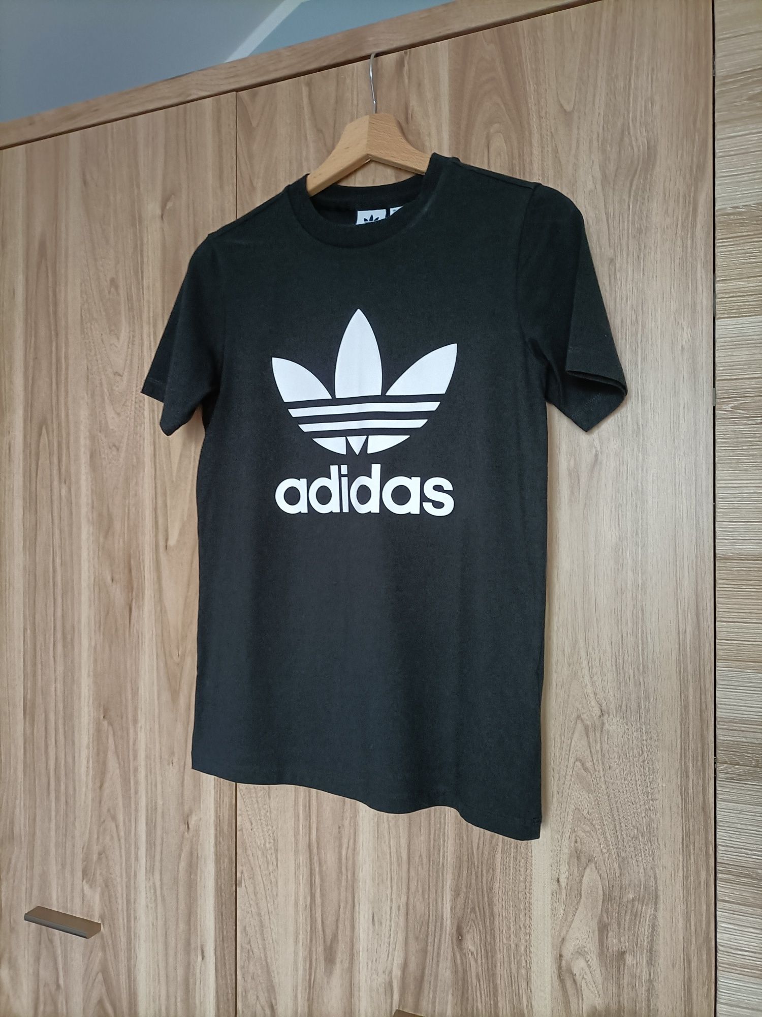 Czarna bawełniana bluzka t-shirt sportowa S 36 adidas