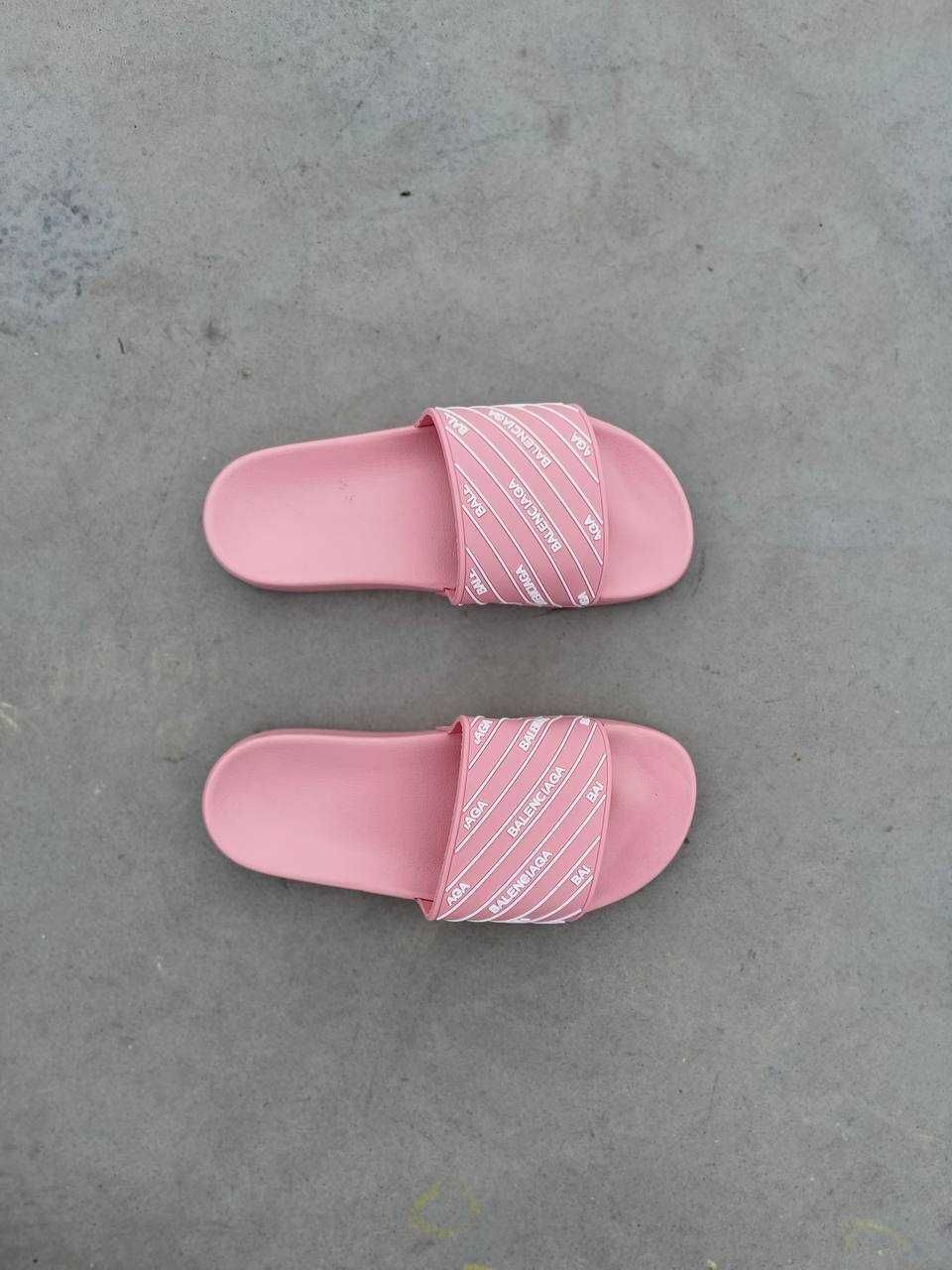 Жіночі шльопанці Balenciaga Slides Small Logo ‘Pink’ (36-41 р.)