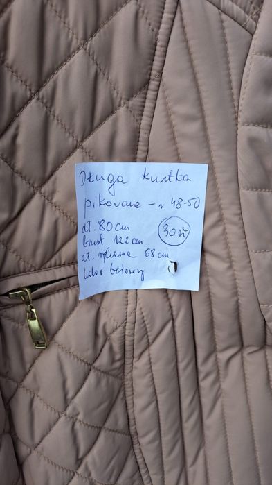 Kurtka beżowa pikowana