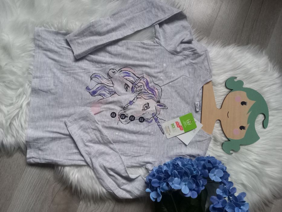 Bluzka T-shirt z długim rękawem roz 146, 152 cm jednorożec koń nowa
