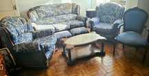 Jogo de sofás com mesa centro + cadeirão + 2 bancos