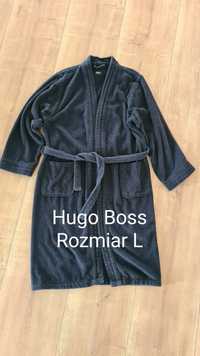 Szlafrok Hugo Boss.  Frotte. Grafitowy. Rozmiar L