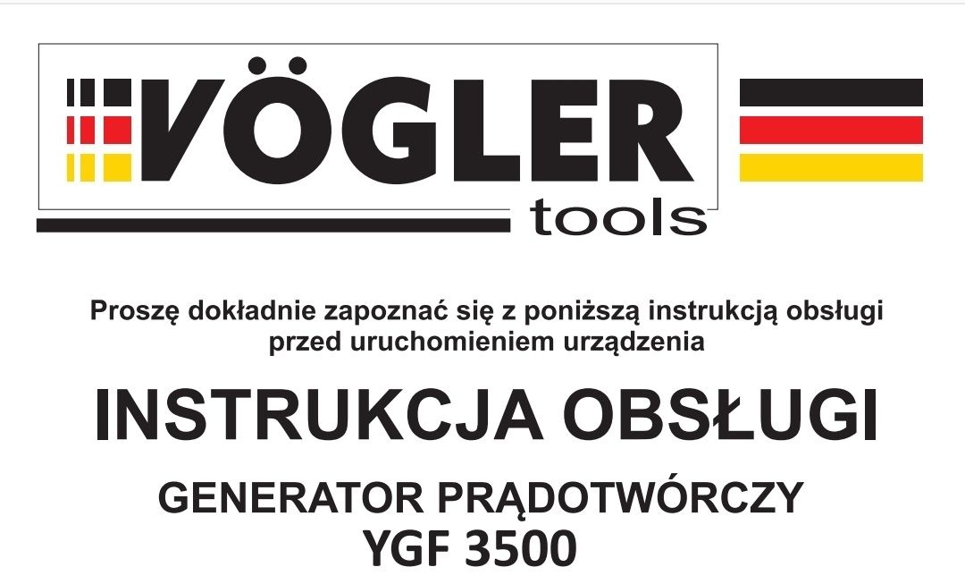 Agregat prądotwórczy VÖGLER GmbH 2,9 kw miedź, 1 fazowy, generator