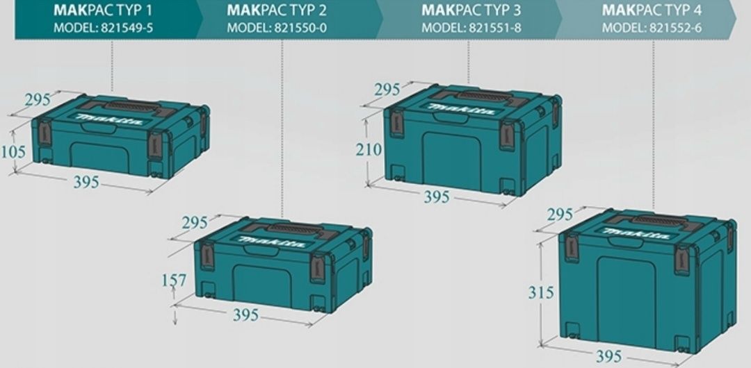 WalizkaSkrztnka/walizka Makita makpack typ 3 rozmiar 395 x 295 x 210