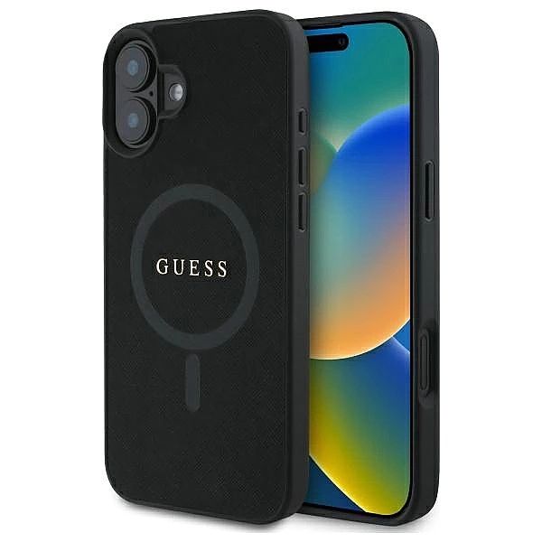 Guess GUHMP16SPSAHMCK iPhone 16/6.1" czarny/black hardcase Saffiano Cl