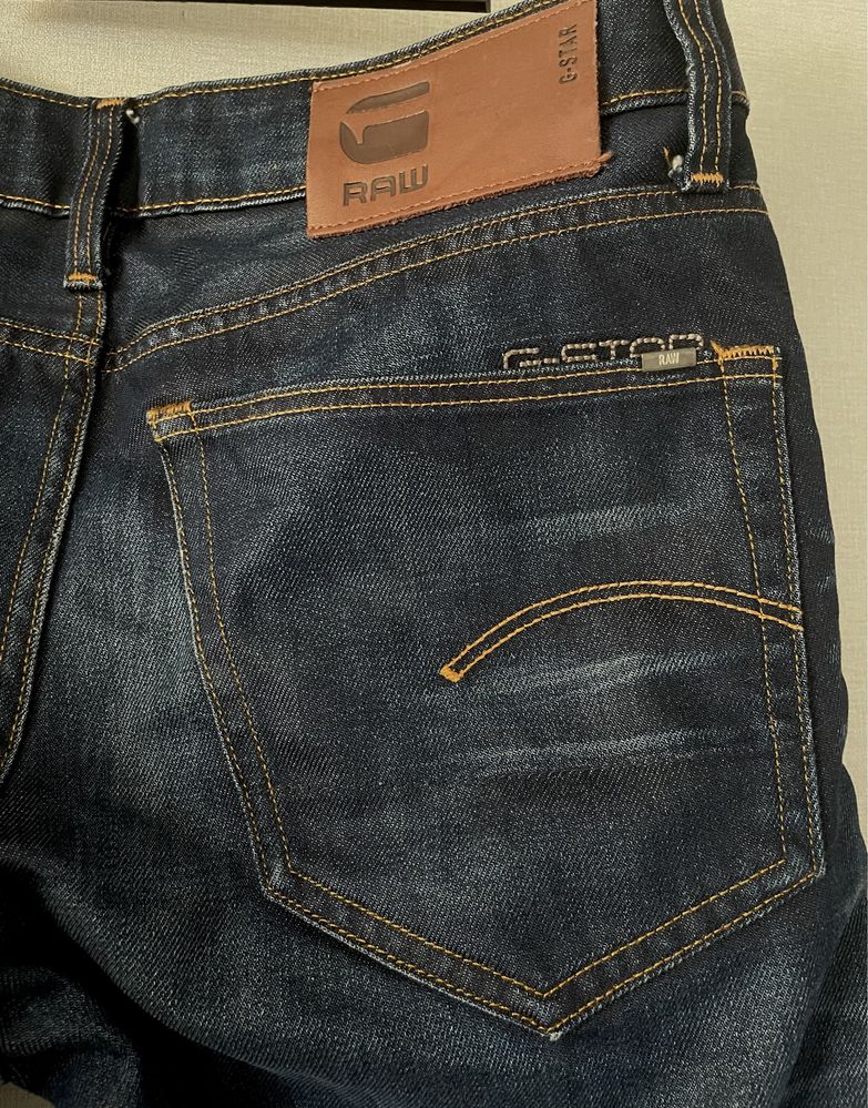 Мужские синие джинсы G-Star Raw 3301 Straight