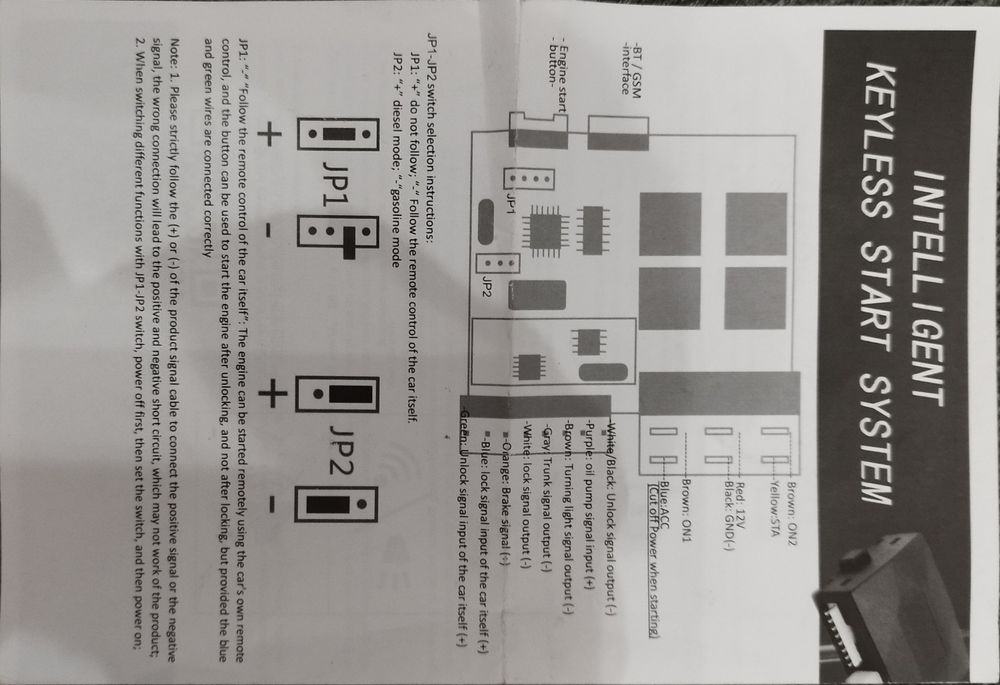 Kit fecho central de portas com botão star and stop
