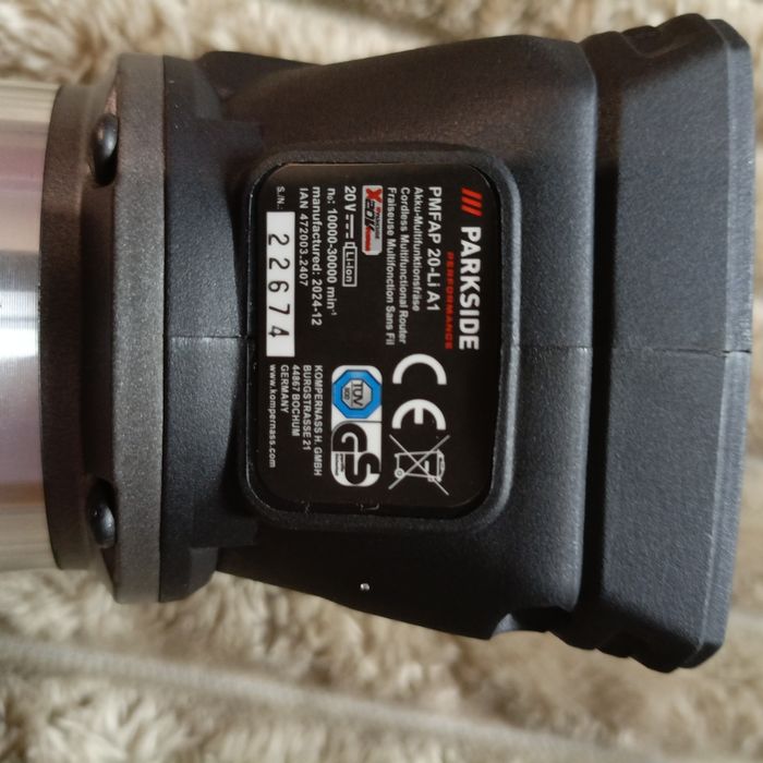 Акумуляторний безщітковий фрезер Parkside PMFAP 20-Li A1