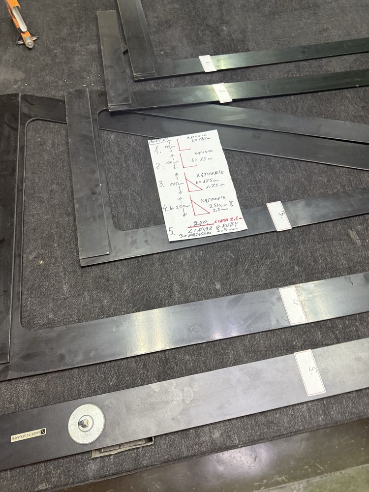 BOHLE LINIAŁ KĄTOWNIKI do cięcia szkła dł.250cm200cm155cm135cm 4sztuki