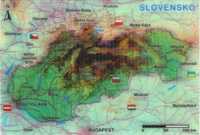 Pocztówka z mapką Słowacja - trójwymiarowa