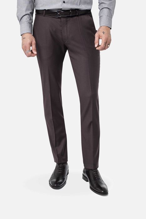Garnitur  Recman Evista brązowy / slim fit / wzrost 185-190cm