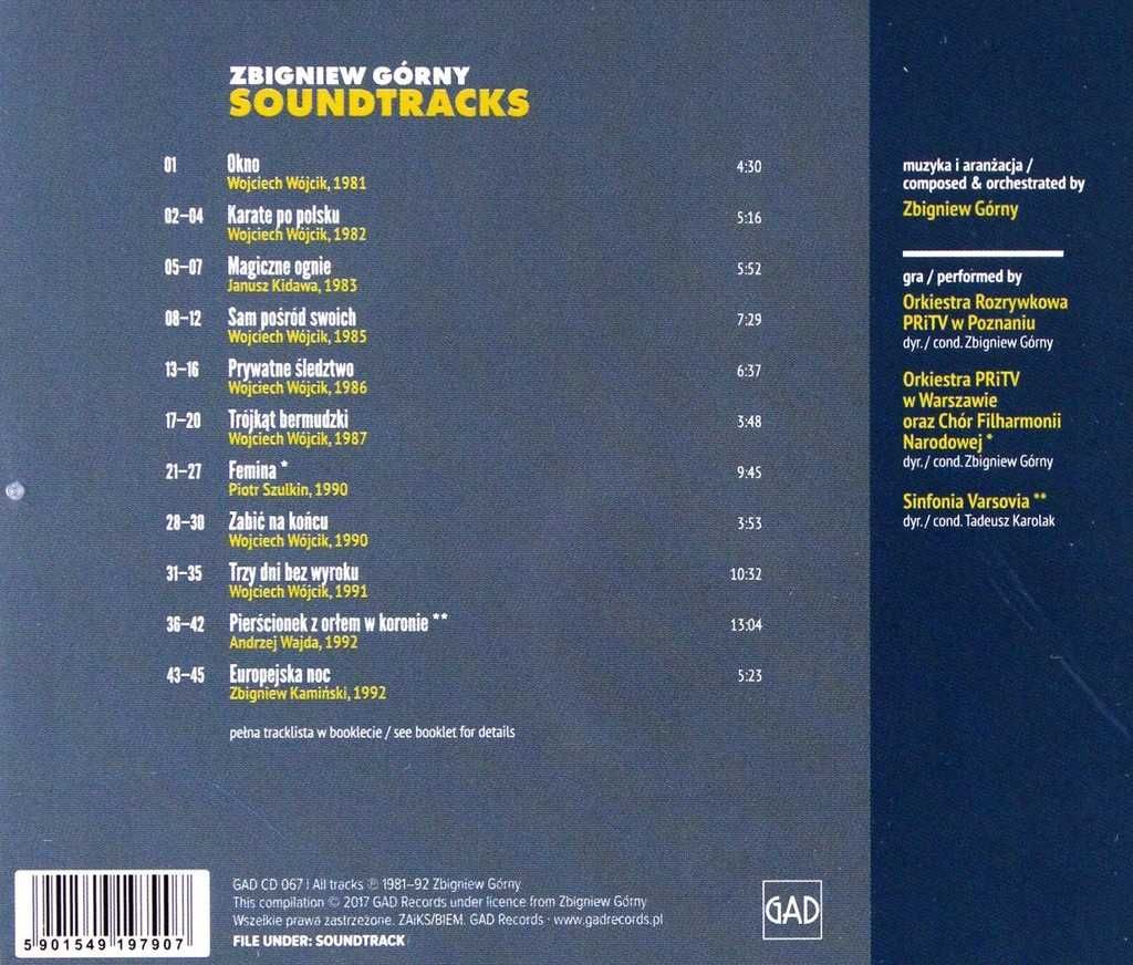 Zbigniew Górny Soundtracks CD (Nowa w folii)