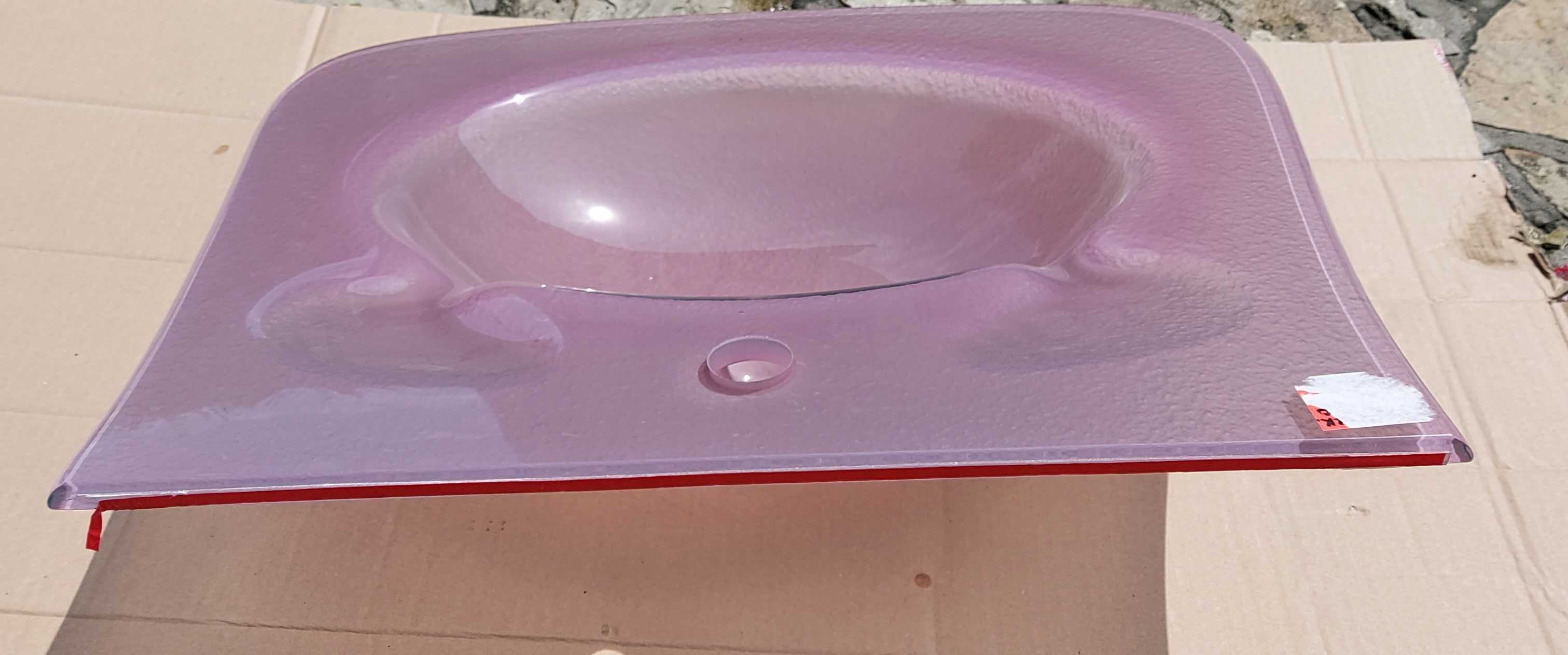 Nowa umywalka szklana 54 cm  fioletowa szkło