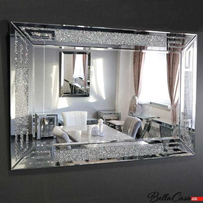 Lustro glamour stojące wiszące klasyczne z kryształkami nowojorskie