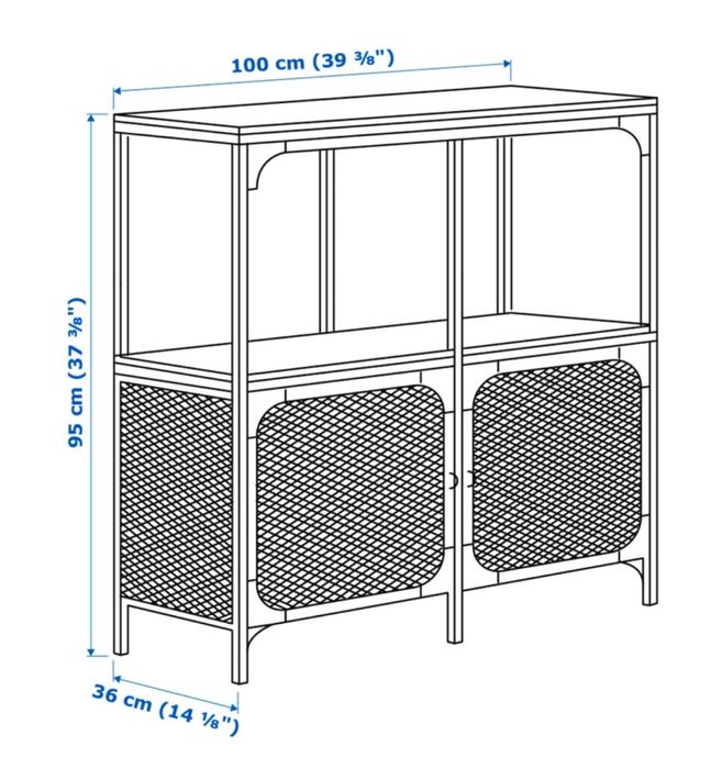 Regal czarny IKEA FJALLBO 36x100x95cm - 2szt.