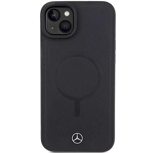Etui Mercedes Smooth Leather MagSafe do iPhone 15 Plus - czarne