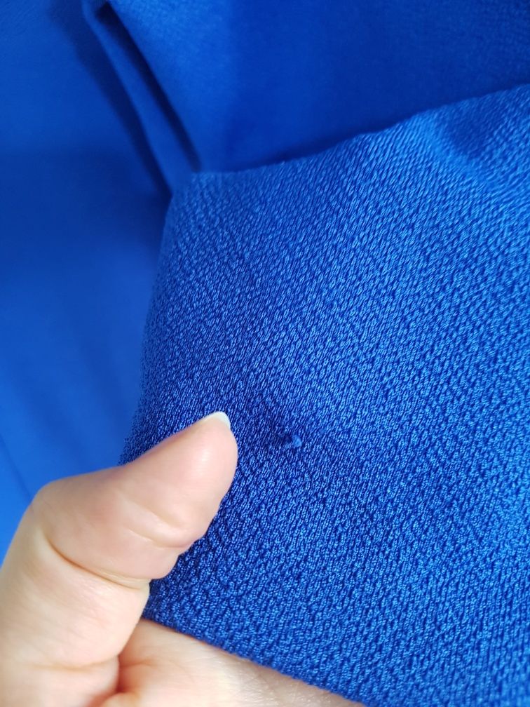 Sukienka biurowa elegancka ciemnoniebieska z rękawem 3/4 na L/XL