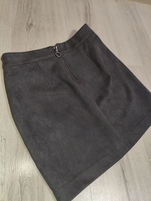 Спідниця під замш сіра 40-42/ 8 розмір міні