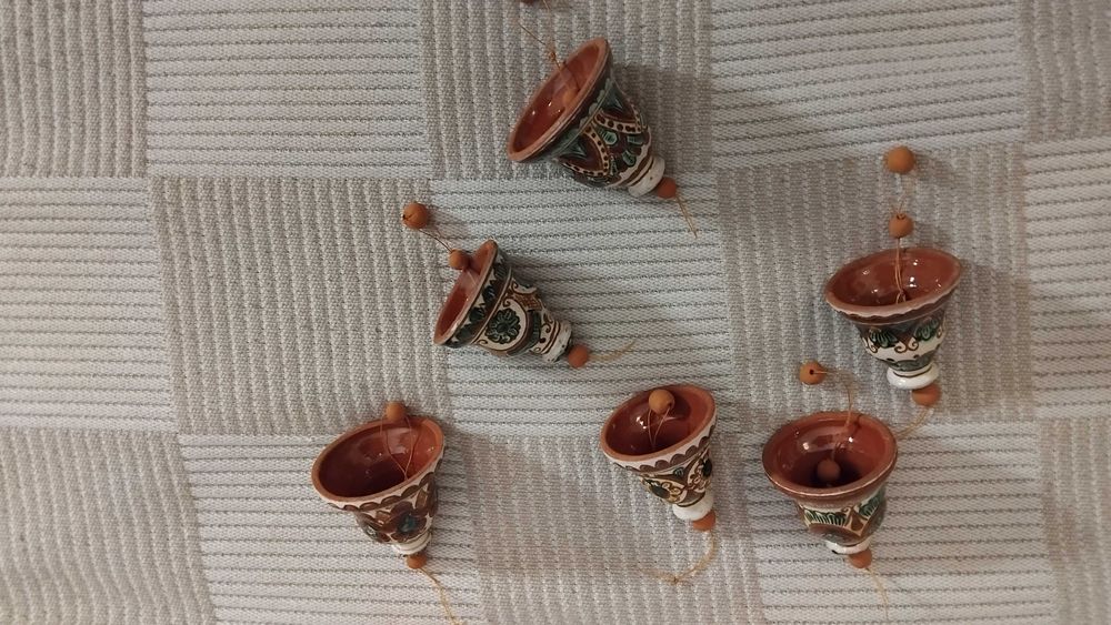 6 dzwonków ceramika kossowska na choinkę Косівська кераміка