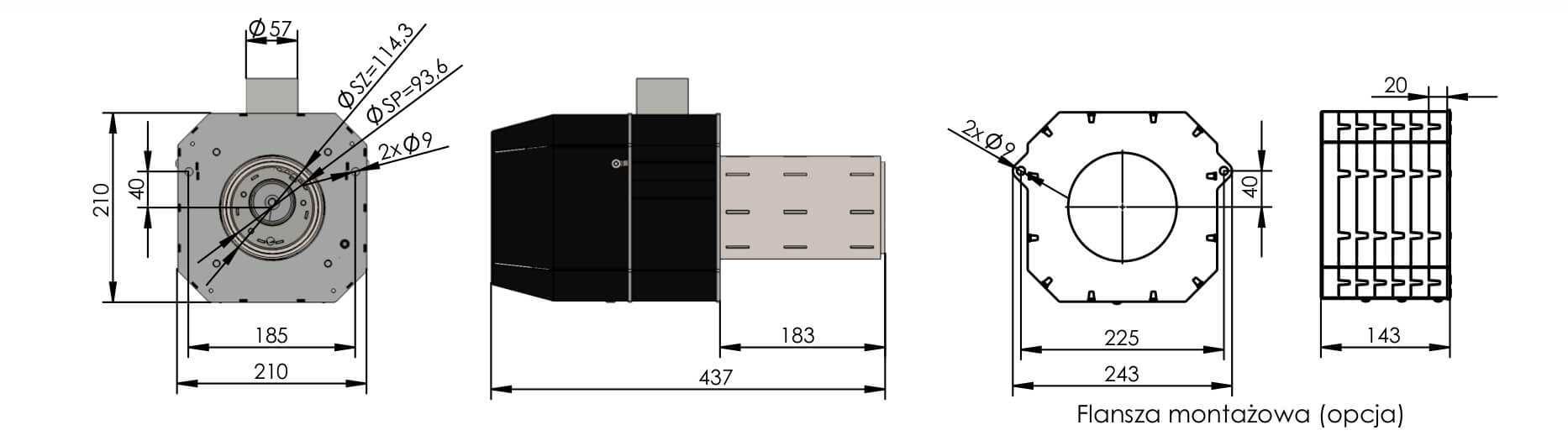 Palnik pellet KIPI 20 kW sterownik 360 lub 920