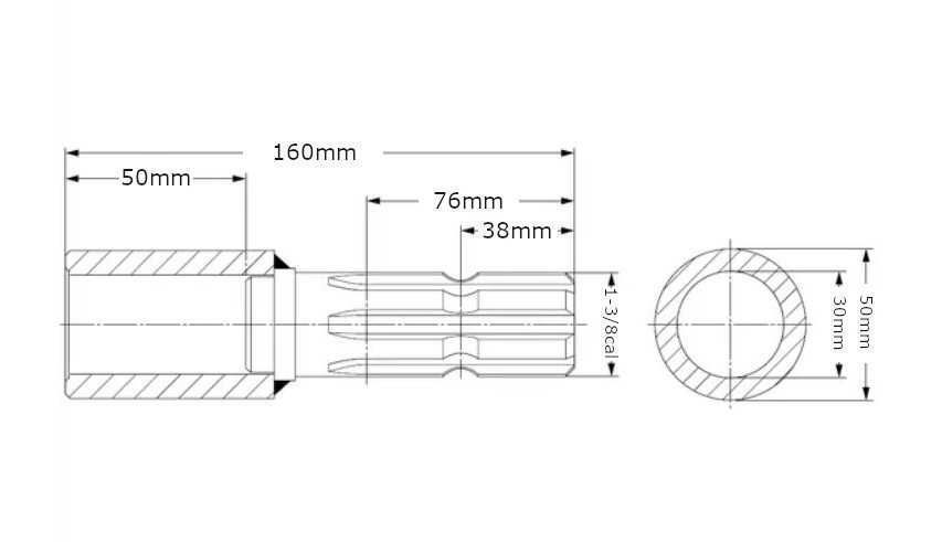Adapter redukcja wałka WOM wewn. Ø 30 / 6 frezów 34,9mm