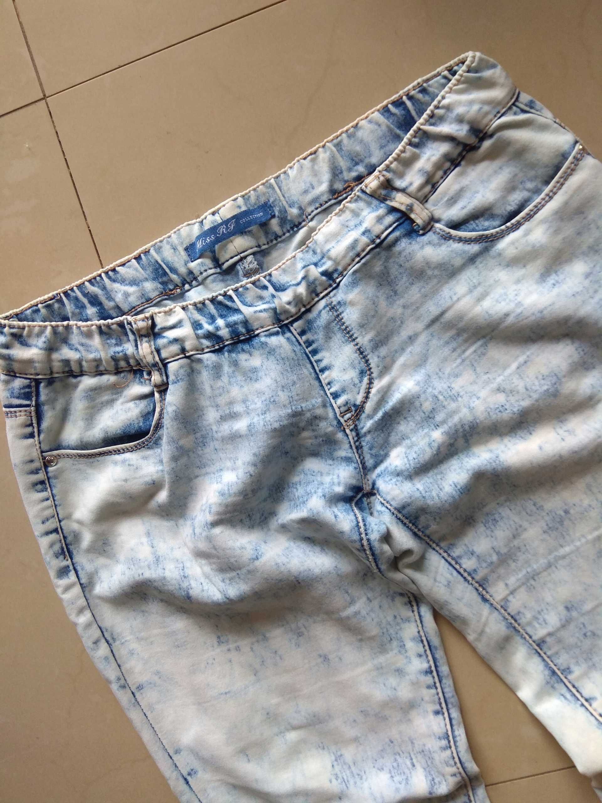 Miss RJ spodnie jeansy jeggins marmurki do 104 cm pas hit