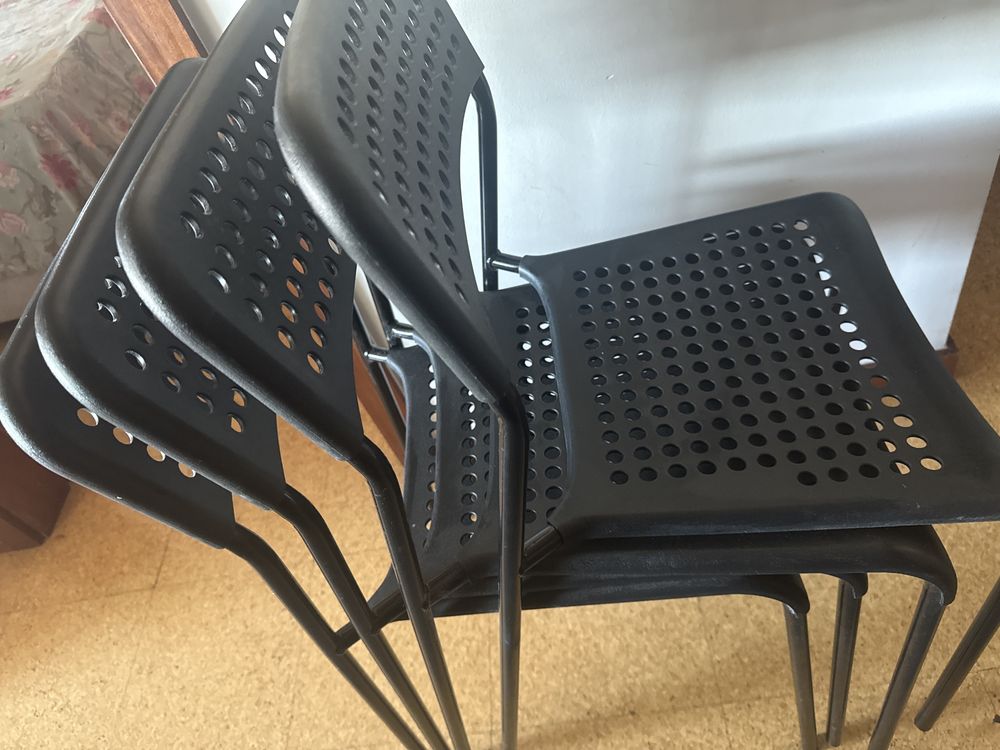 Cadeira preta ikea 4 unidades