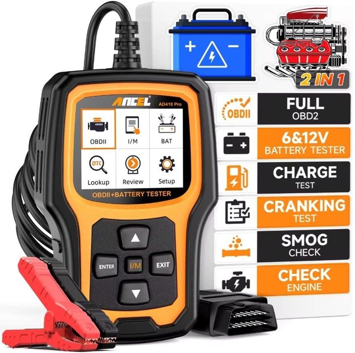 Skaner OBD2 Ancel AD410pro plus tester akumulatorów