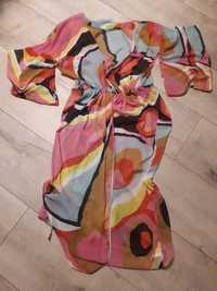 Sukienka tunika plażowa full color print