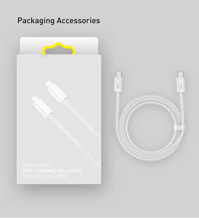 Baseus Usb-C to Usb-C Кабель Швидкої Зарядки 100W 1m Blue iPhone 15 16