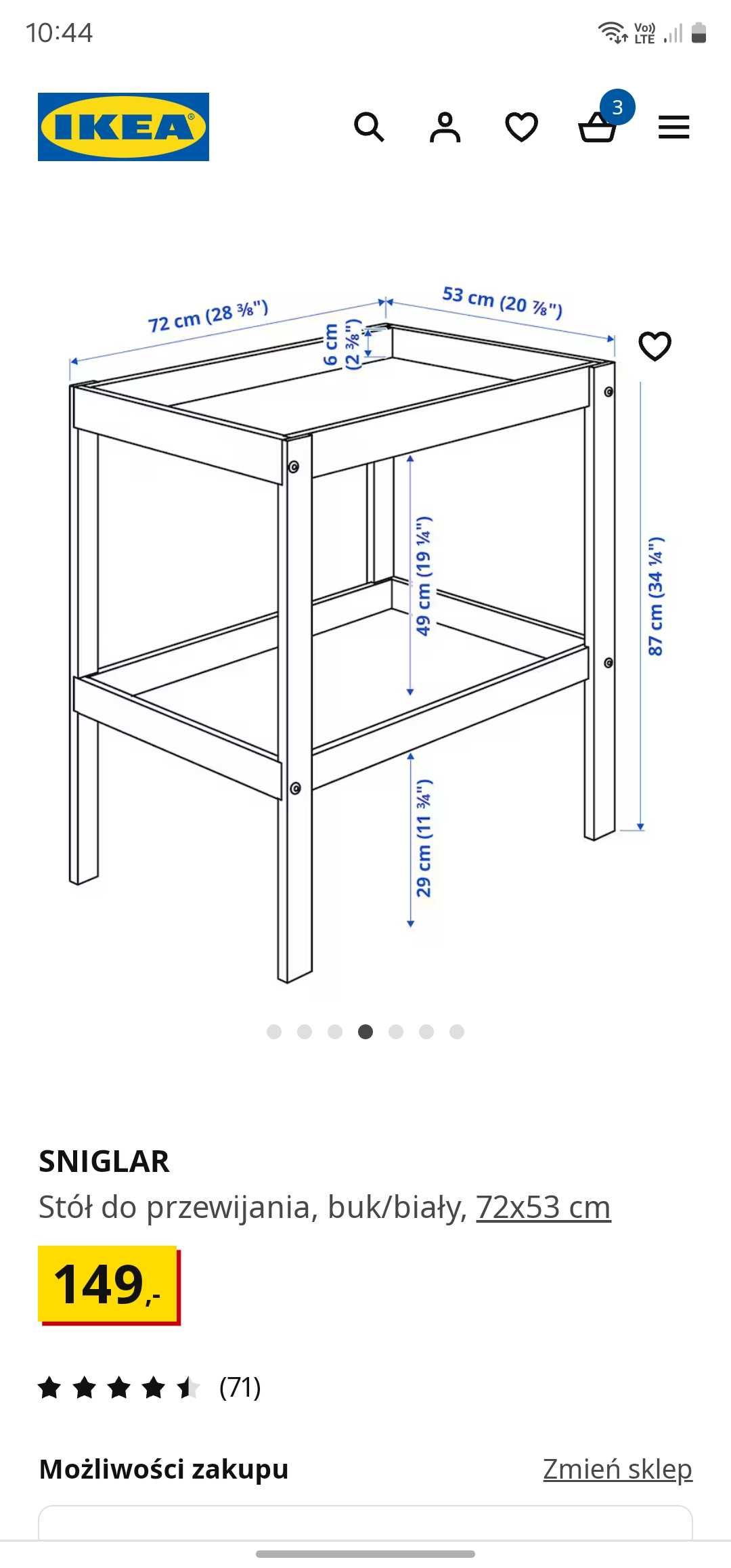 Przewijak komoda do przewijania ikea sniglar stół do przewijania