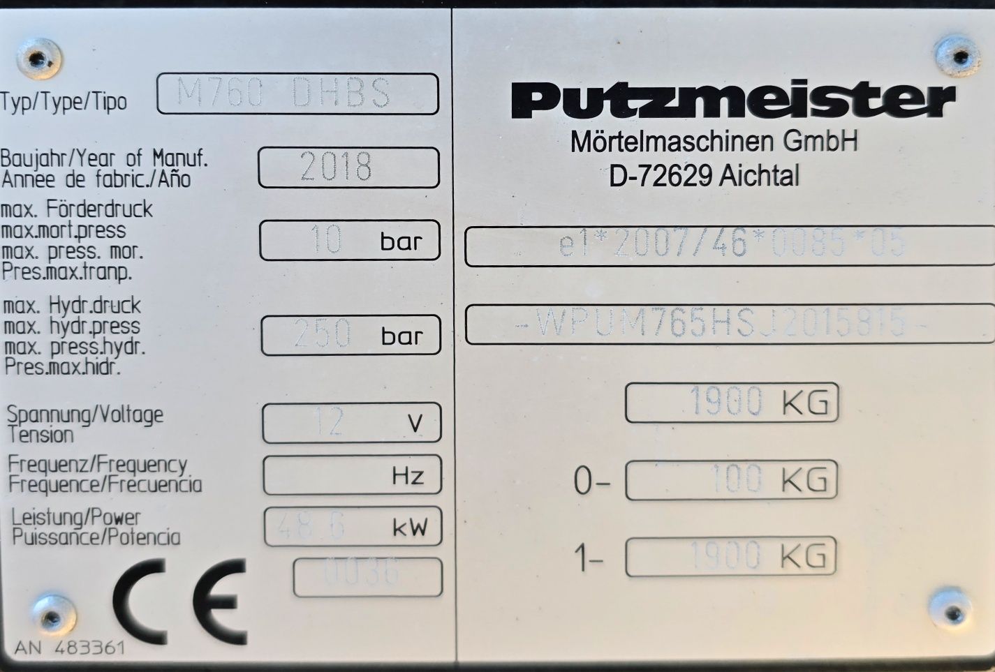 Mixokret Putzmeister Brinkmann GB  2018r