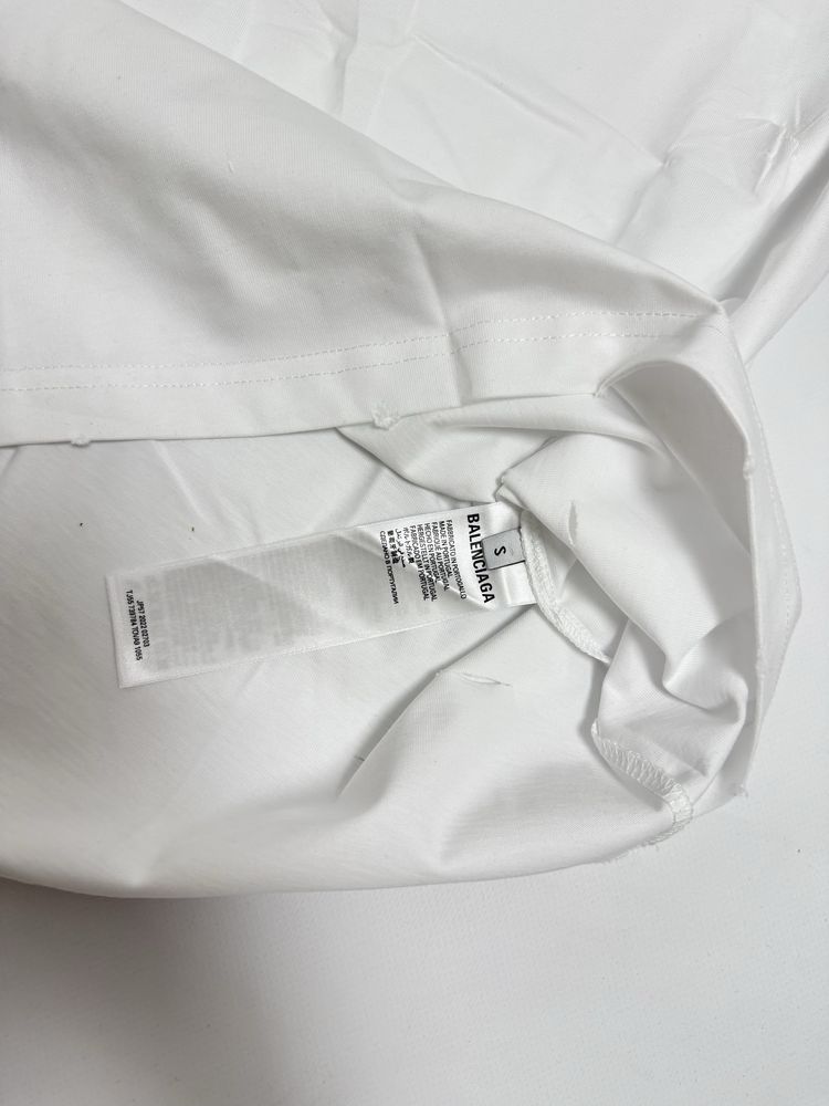 футболка Balenciaga destress tee white