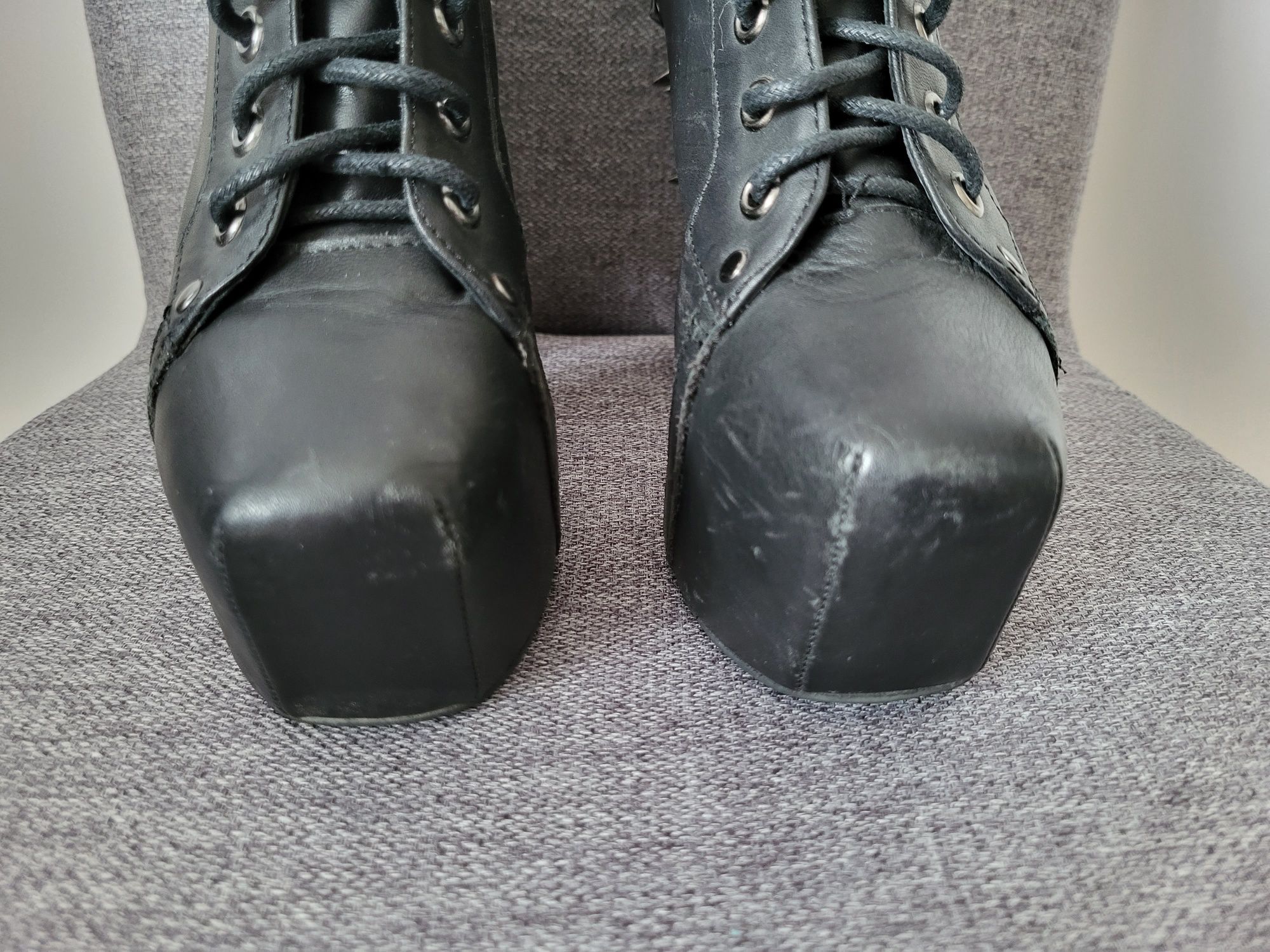 Jeffrey Campbell Botki LITA na obcasie skóra r.37