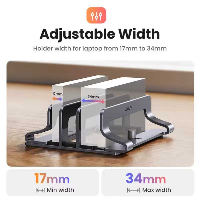 Підставка для ноутбука UGREEN Vertical Laptop Stand Triple slots