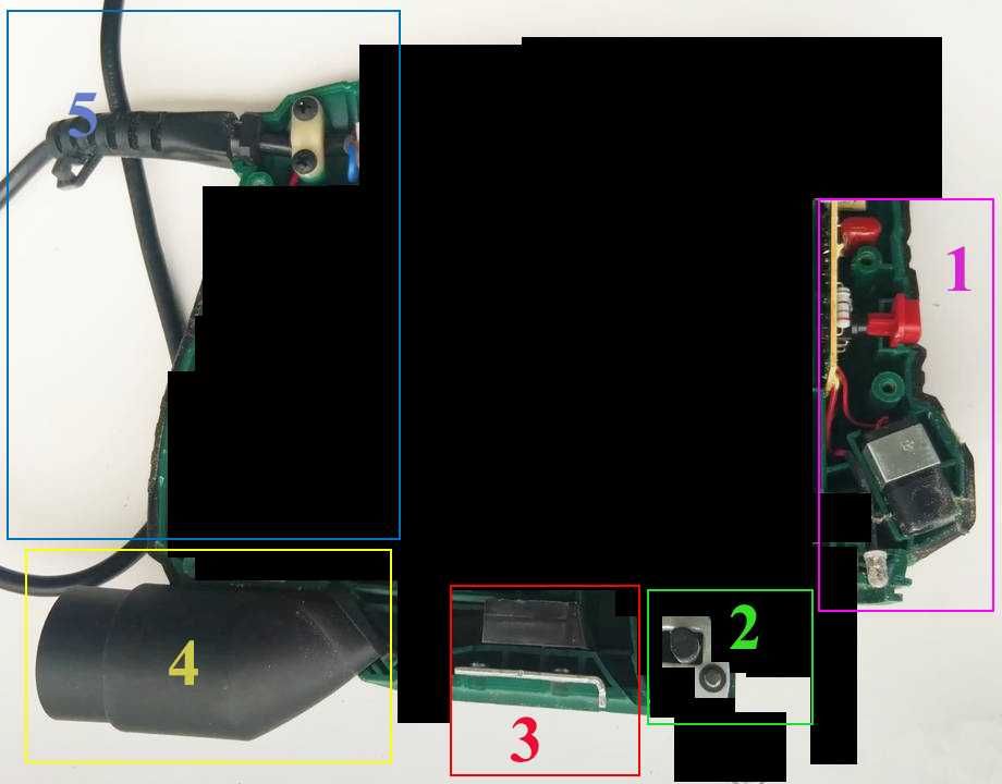 dioda laserowa, kabel, czarna dmuchawa PARKSIDE PSTD 800 B2 części