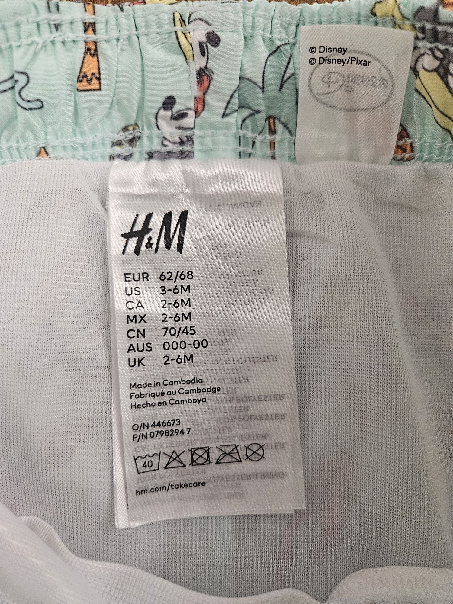 Kąpielówki/spodenki do wody dla niemowlaka Disney H&M rozm. 62/68.