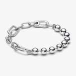 Pulseira Corrente de Elos e Esferas Metálicas Pandora Me Prata Lei 925