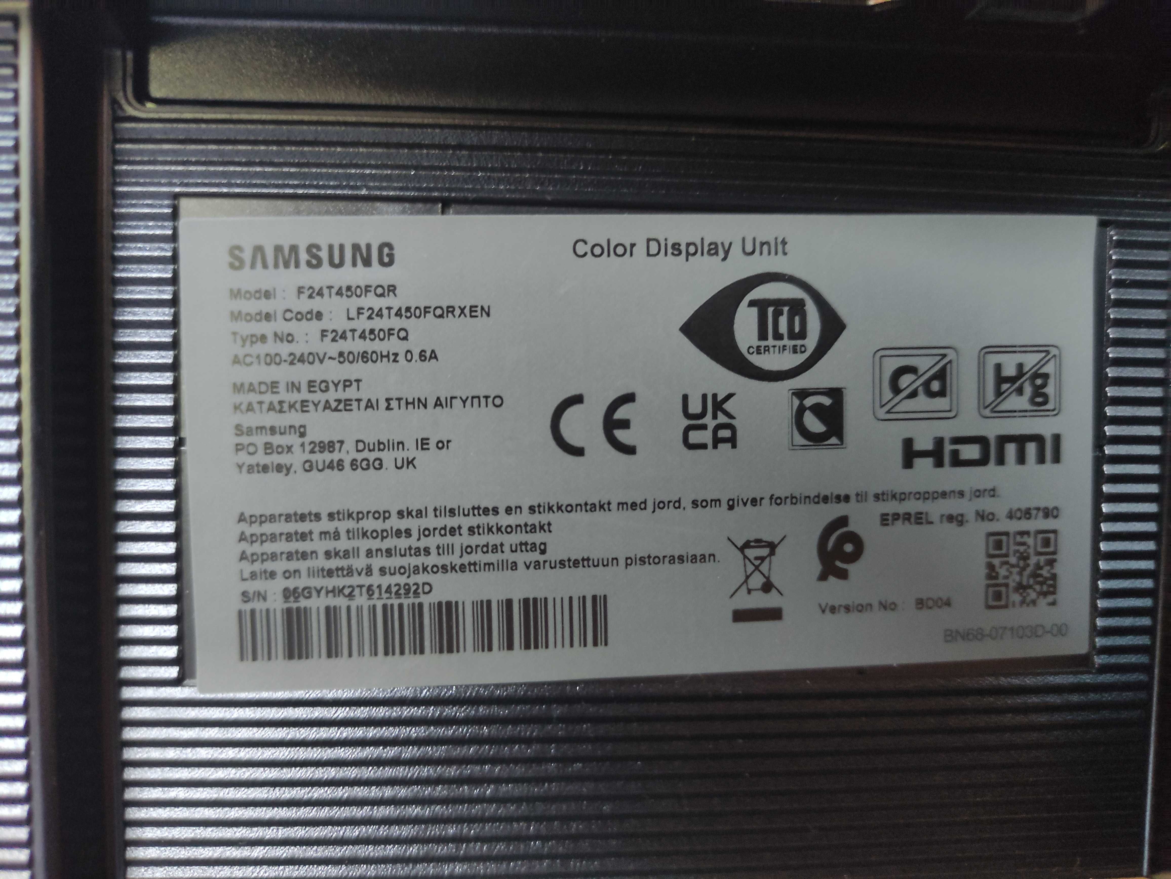 Монітор Samsung F24T450F 75Hz FullHD IPS Ідеал Змінювана Висота/Нахил