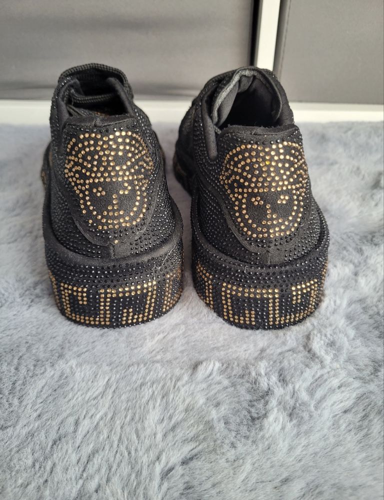 Nowe czarne sneakersy Versace cyrkonie