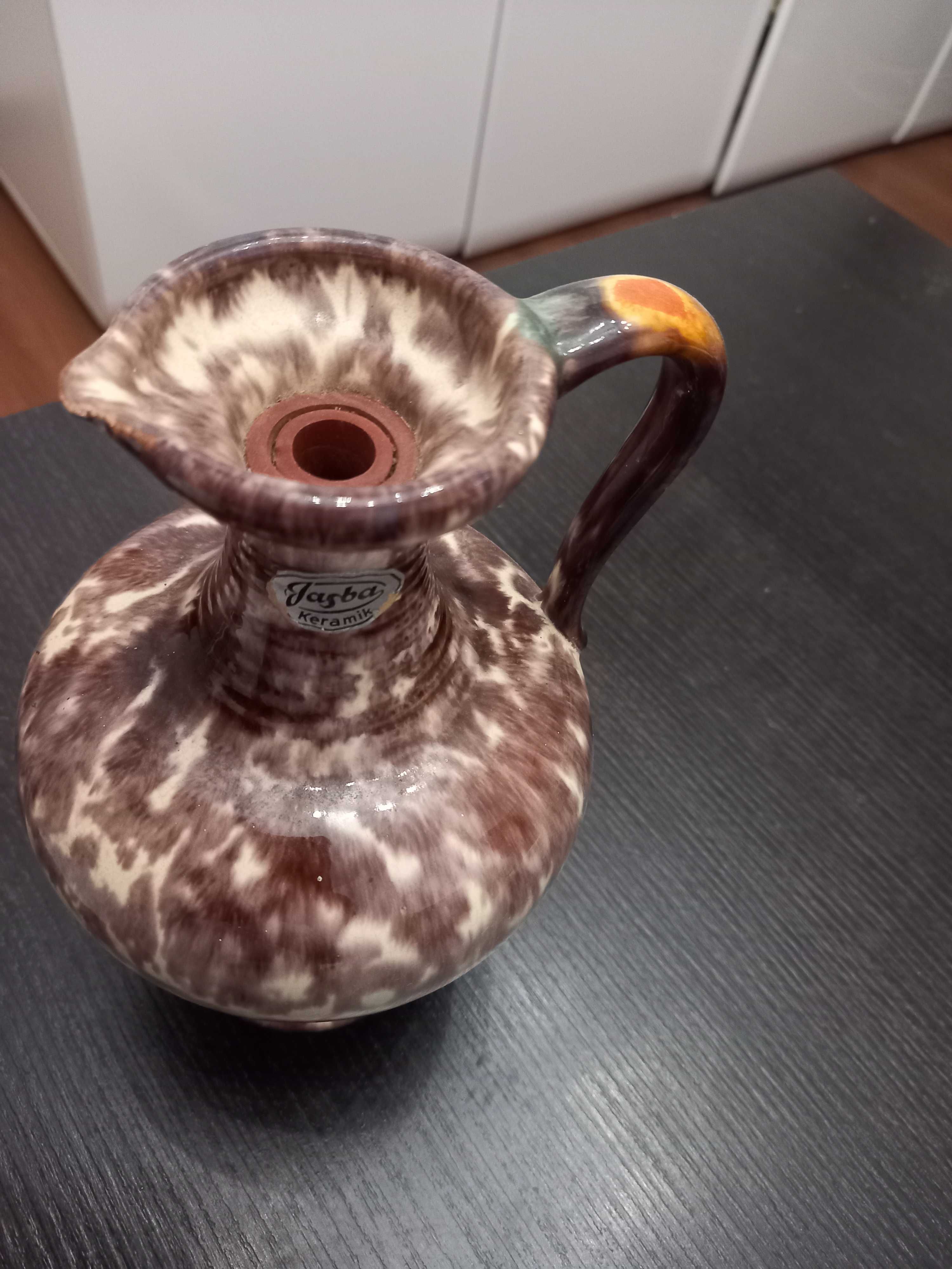 Jasba Keramik ваза кувшин 524 Vintage Germany с глазурью 20 см