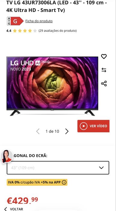 Tv LG 4k 43 polegadas.