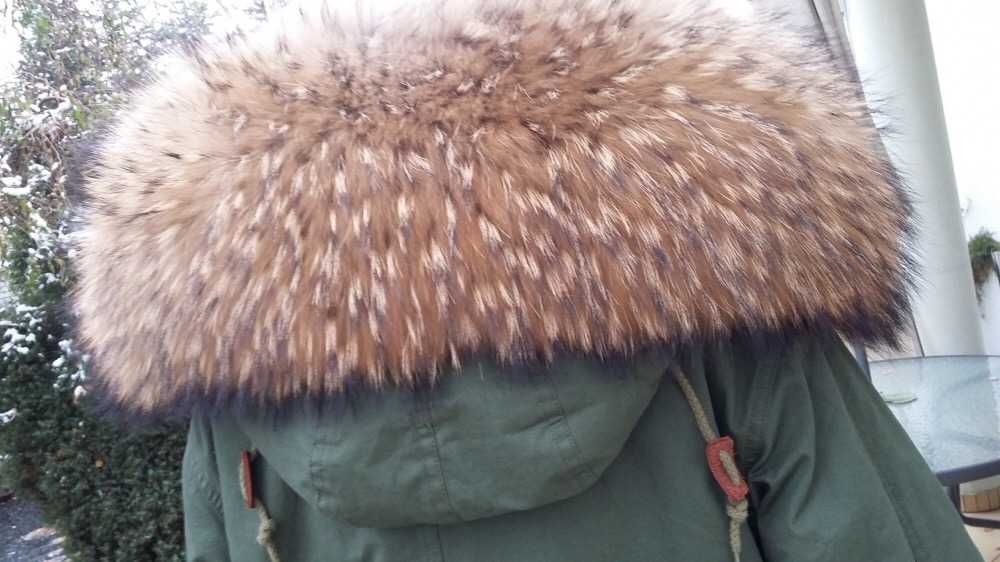 Parka Mr and Mrs Mr&Mrs Italy Naturalny Jenot i Szynszyle rozm. M