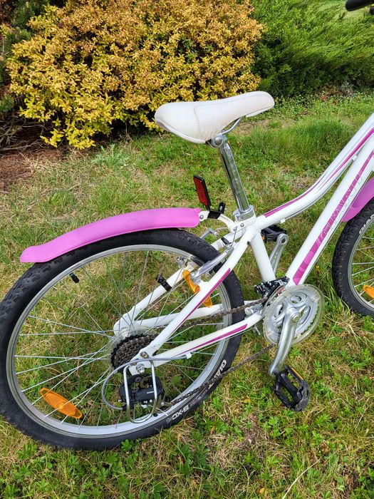 Rower giant areva koła 24, dziewczęcy, biało-różowy, stan bdb