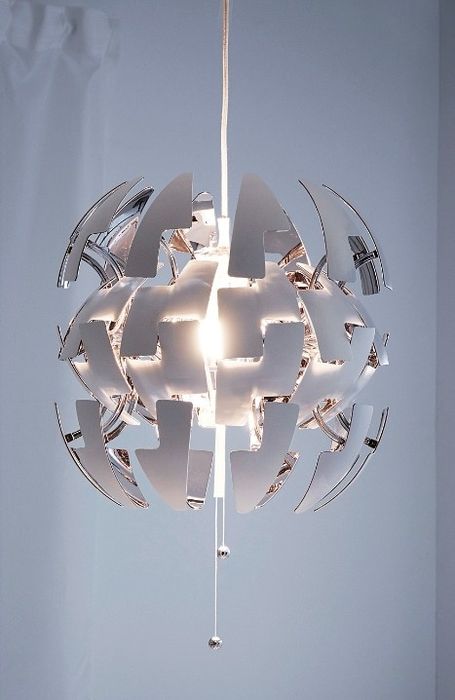 Lampa żyrandol IKEA PS2014 srebrna stan bardzo dobry+żarówkaLEDgratis