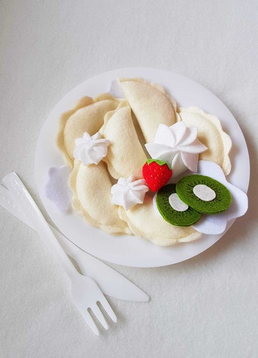 Jedzenie z filcu - Pierogi z owocami - Jedzenie do zabawy