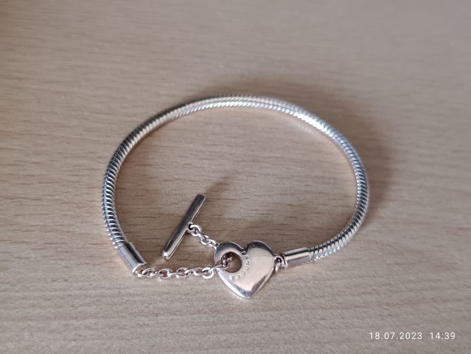 Браслет Pandora,розовое холото