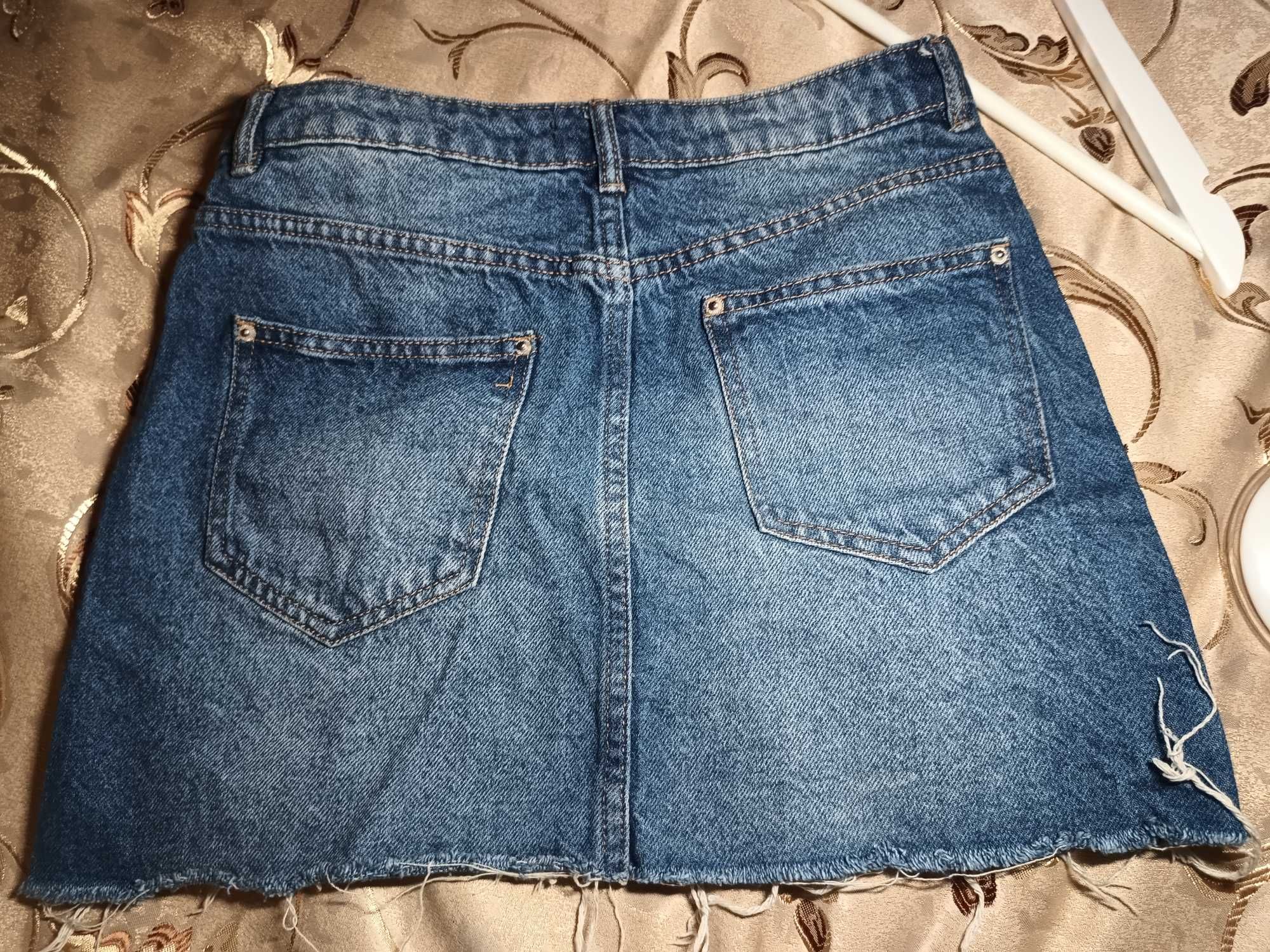 Spódnica jeansowa przetarcia