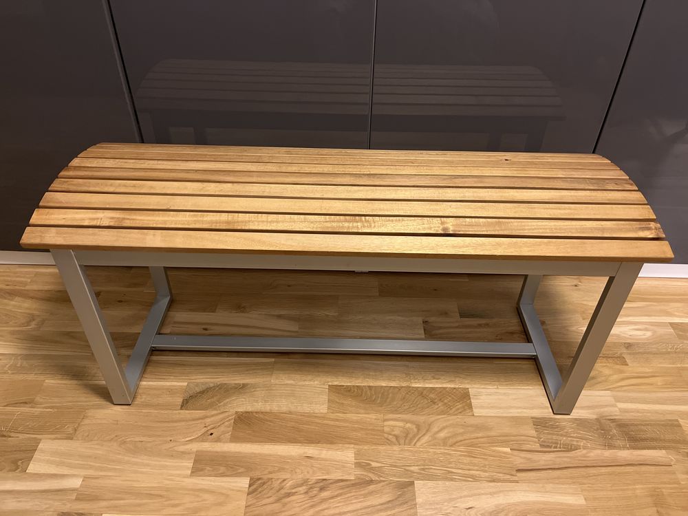 Ławka ławeczka Ikea aluminium drewno przedpokój pokój