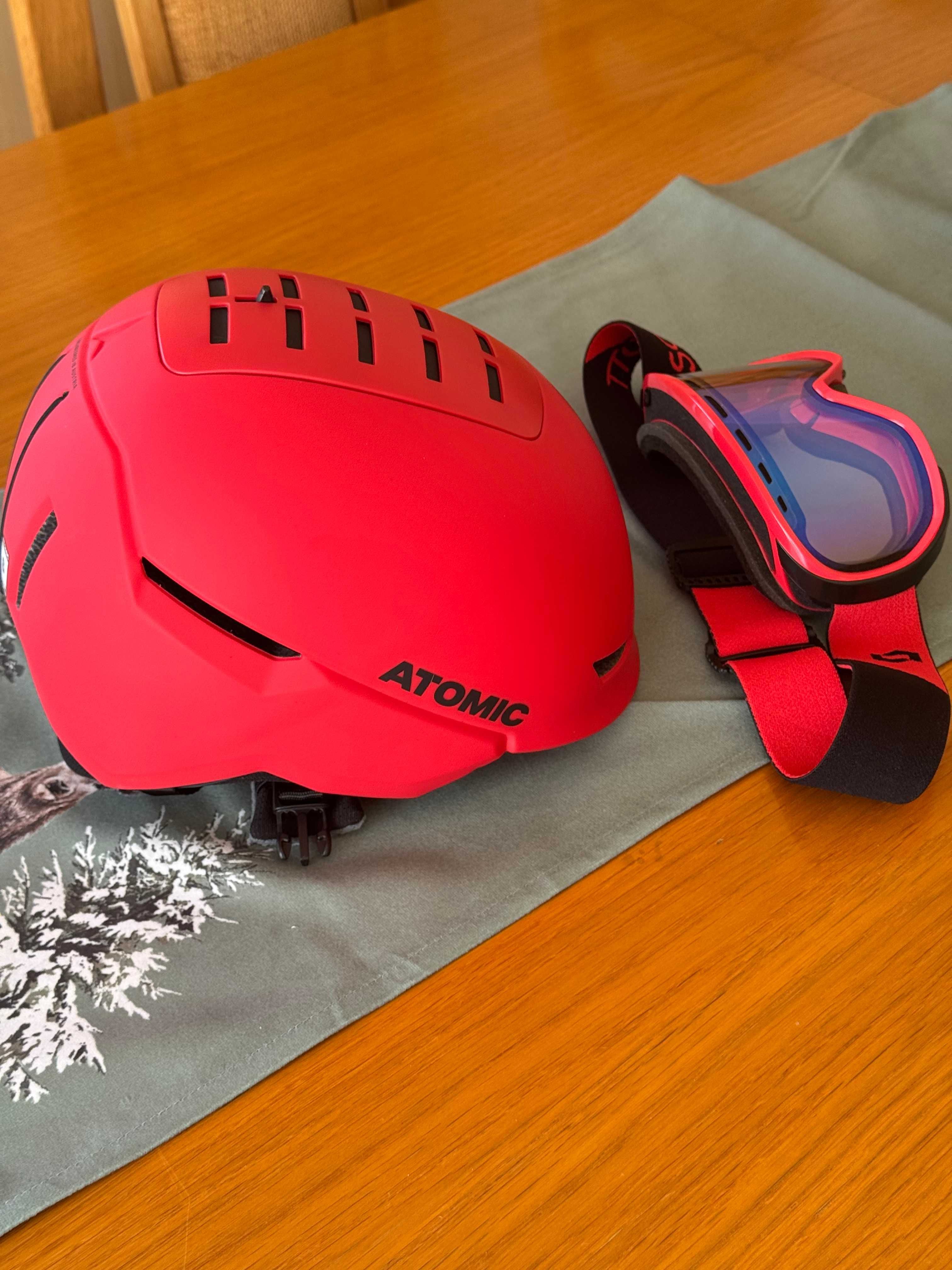 Kask Atomic 51-55cm, gogle Scott